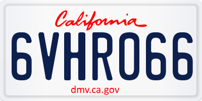 CA license plate 6VHR066