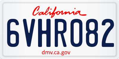 CA license plate 6VHR082