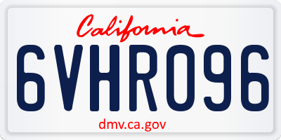 CA license plate 6VHR096