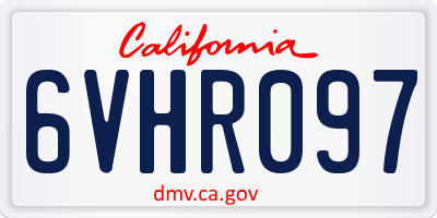 CA license plate 6VHR097