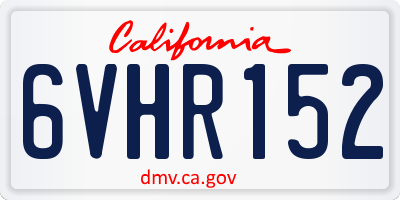 CA license plate 6VHR152