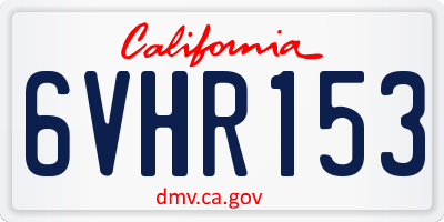 CA license plate 6VHR153