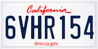CA license plate 6VHR154