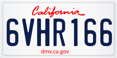 CA license plate 6VHR166