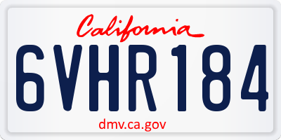 CA license plate 6VHR184