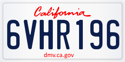 CA license plate 6VHR196