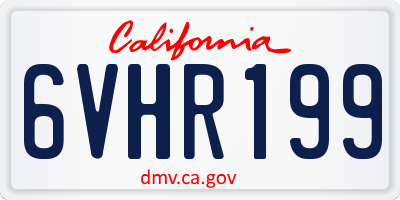 CA license plate 6VHR199