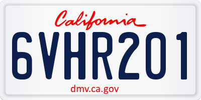 CA license plate 6VHR201