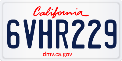 CA license plate 6VHR229
