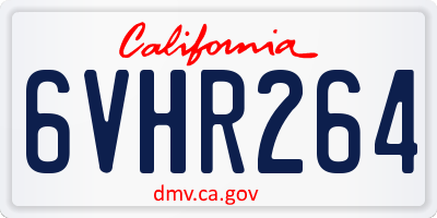 CA license plate 6VHR264