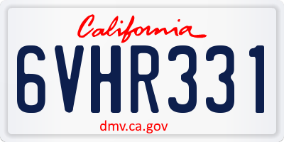 CA license plate 6VHR331
