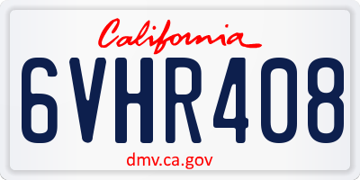 CA license plate 6VHR408