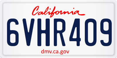 CA license plate 6VHR409