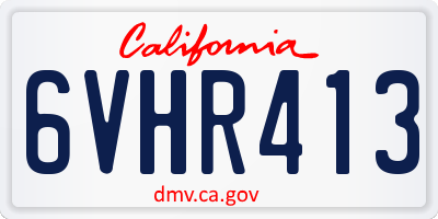 CA license plate 6VHR413
