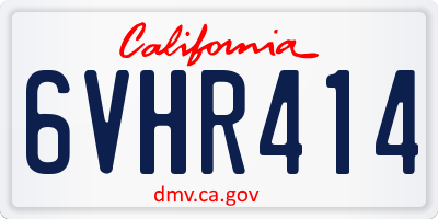 CA license plate 6VHR414