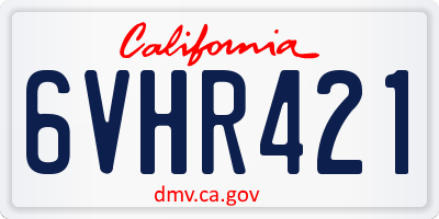 CA license plate 6VHR421