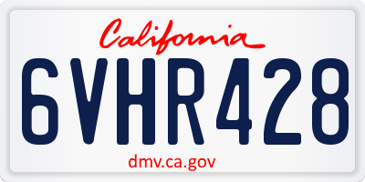 CA license plate 6VHR428