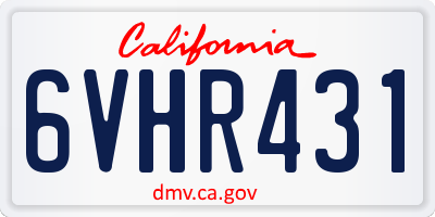 CA license plate 6VHR431