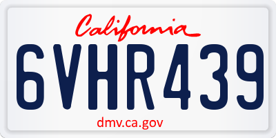 CA license plate 6VHR439