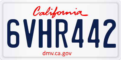 CA license plate 6VHR442