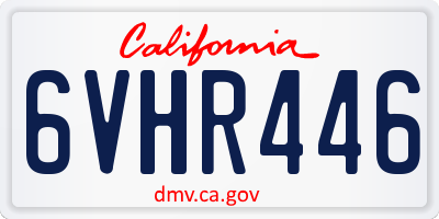 CA license plate 6VHR446