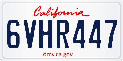 CA license plate 6VHR447