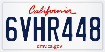 CA license plate 6VHR448