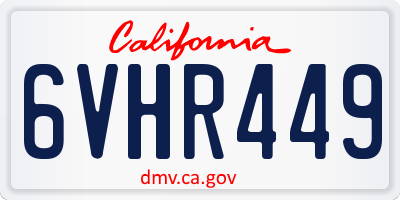 CA license plate 6VHR449