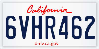 CA license plate 6VHR462