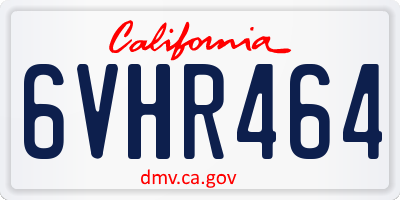CA license plate 6VHR464