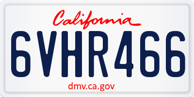 CA license plate 6VHR466