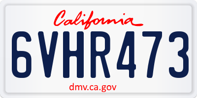 CA license plate 6VHR473