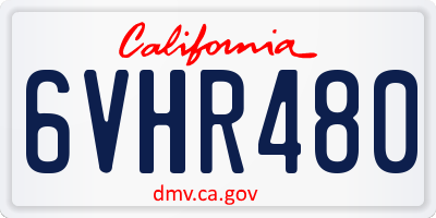 CA license plate 6VHR480
