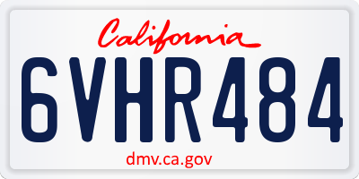 CA license plate 6VHR484