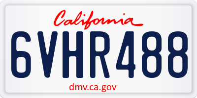 CA license plate 6VHR488