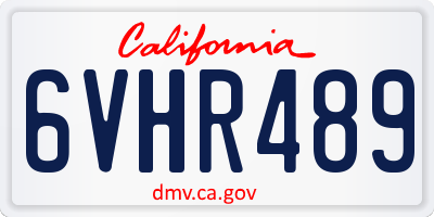 CA license plate 6VHR489