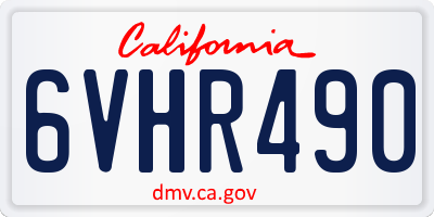 CA license plate 6VHR490