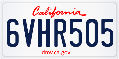 CA license plate 6VHR505