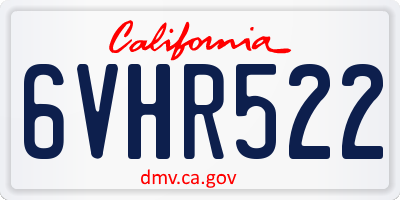 CA license plate 6VHR522