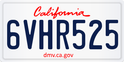 CA license plate 6VHR525