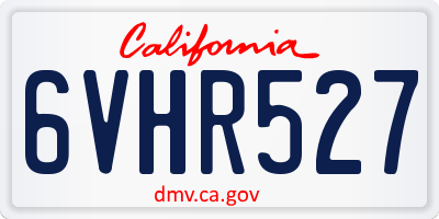 CA license plate 6VHR527