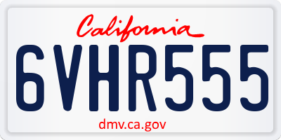 CA license plate 6VHR555