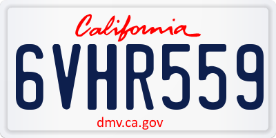 CA license plate 6VHR559