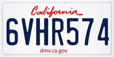 CA license plate 6VHR574