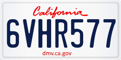 CA license plate 6VHR577