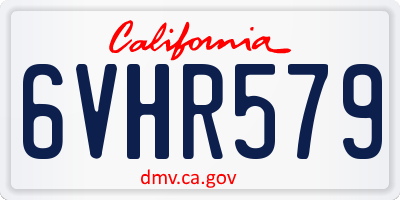 CA license plate 6VHR579