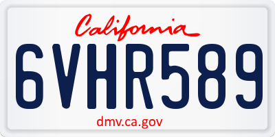 CA license plate 6VHR589