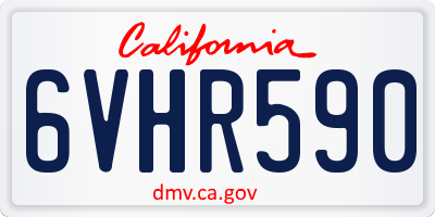 CA license plate 6VHR590