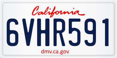 CA license plate 6VHR591