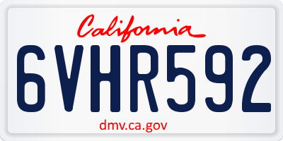 CA license plate 6VHR592
